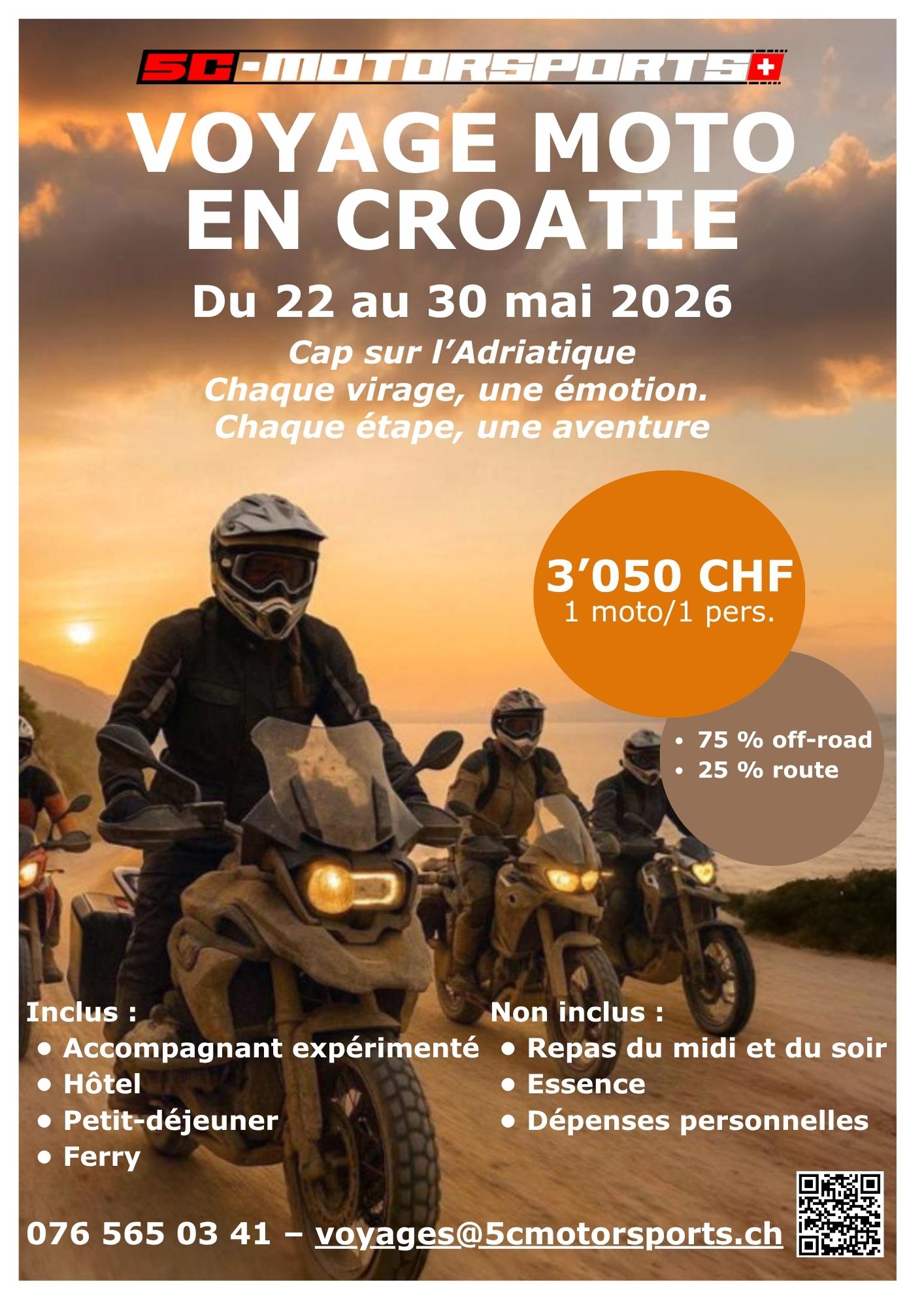 image d'un flyer pour un voyage en Croatie du 22 au 30 mai 2026